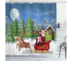 Snowdrift Reindeers Shower Curtain