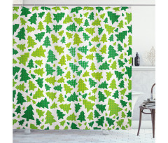 Fir Tree Silhouettes Shower Curtain