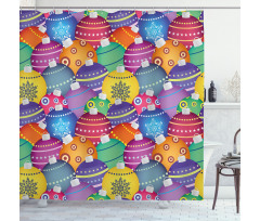 Colorful Xmas Balls Shower Curtain