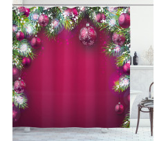 Tree Balls Snowflakes Shower Curtain