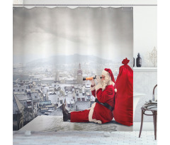 Santa on the Roof Shower Curtain