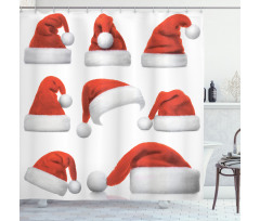 Santa Hats Pattern Shower Curtain