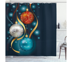 Vivid Balls Ribbons Shower Curtain