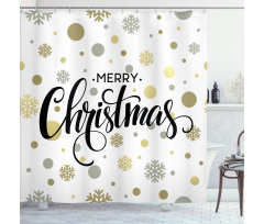 Merry Xmas Snowflake Shower Curtain