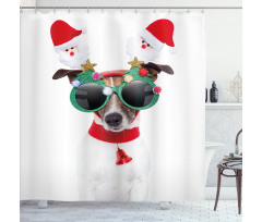 Funny Dog Sunglasses Shower Curtain