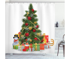 Christmas Tree Style Shower Curtain
