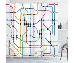 Colorful Lines Metro Scheme Shower Curtain
