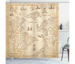 Grunge Treasure Map Shower Curtain