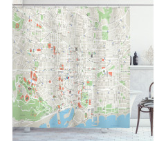 Barcelona Streets Parks Shower Curtain