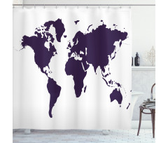 Vivid Indigo World Graphic Shower Curtain