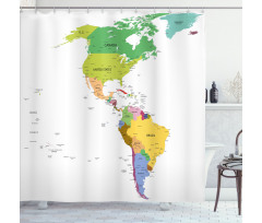 South and North America Shower Curtain