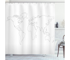 Simple Outline Abstract Shower Curtain