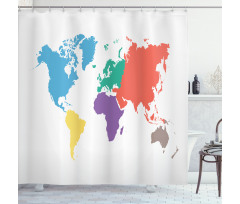 World Global Continents Shower Curtain