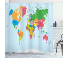 Colorful Political World Shower Curtain