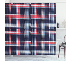 Retro Plaid Mosaic Shower Curtain