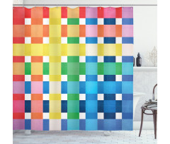 Rainbow Squares Art Shower Curtain