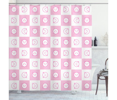 Funny Piggy Faces Shower Curtain