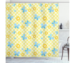 Kids Daisy Butterfly Shower Curtain