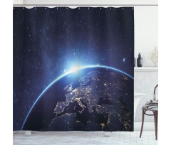 Planet from the Space Shower Curtain