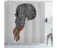 Abstract Art Skull Beard Shower Curtain