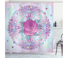 Psychedelic Rose Mandala Shower Curtain