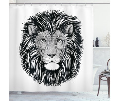 Wild Hipster Lion Glasses Shower Curtain