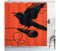 Raven with Microphone Shower Curtain