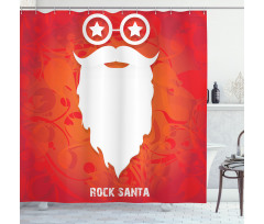 Rock Santa Claus Xmas Shower Curtain