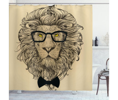 Dandy Cool Lion Character Shower Curtain