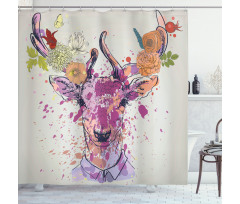 Deer Portrait Shower Curtain