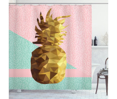 Poly Pineapple Summer Shower Curtain