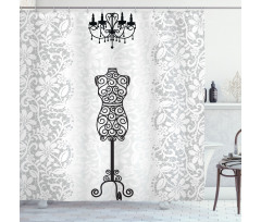 Monochrome Design Swirl Shower Curtain