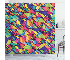 Geometric Triangles Art Shower Curtain
