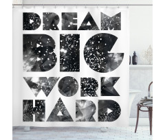 Words with Galaxy Stars Shower Curtain