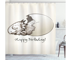 Birthday Newborn Dino Shower Curtain