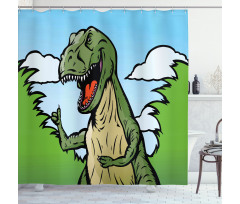 Cartoon T-Rex Funny Shower Curtain
