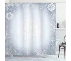 Christmas Frame Swirls Shower Curtain