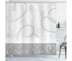 Doodle Hearts Love Shower Curtain
