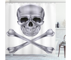 Vivid Skull Crossbones Shower Curtain