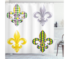 Fleur De Lis Motifs Shower Curtain