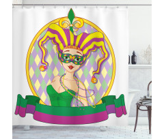 Harlequin Lady Frame Shower Curtain