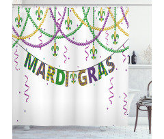 Fleur De Lis Beads Shower Curtain