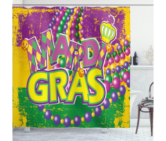 Grunge Beads Letters Shower Curtain