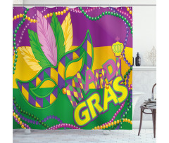 Vivid Beads Feathers Shower Curtain