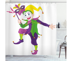 Cartoon Jester Shower Curtain