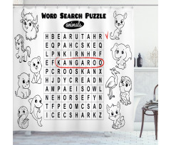 Animal Names Shower Curtain