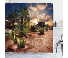 Majestic Sky Palm Trees Shower Curtain