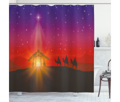 Star with Camels Desert Shower Curtain