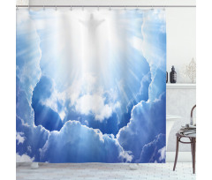 Ethereal Blue Sky Shower Curtain
