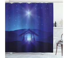 Night Sky and Bethlehem Shower Curtain